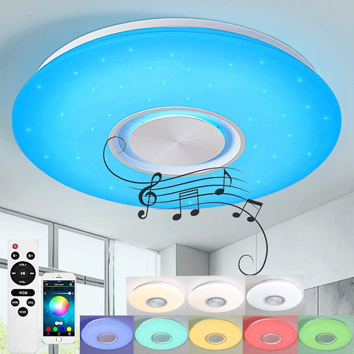 LED RGB plafonjera 42 cm sa Bluetooth zvučnikom