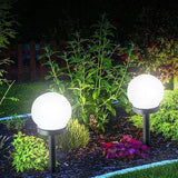 Solarne okrugle LED lampe sa kočićem, 4 komada