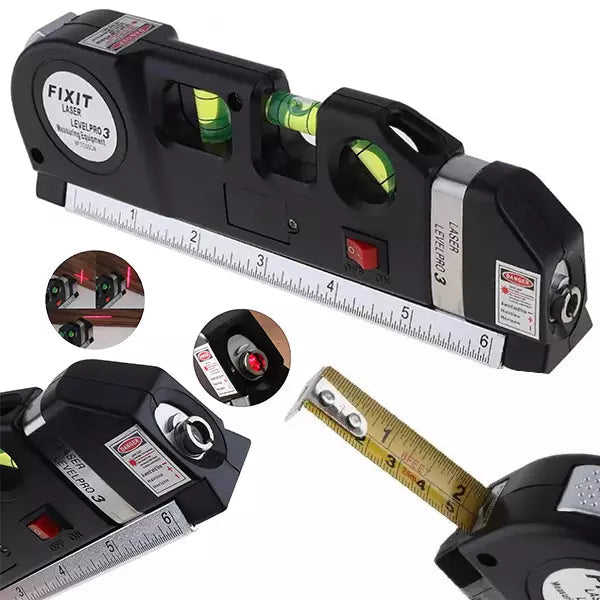 Laserska libela 3 u 1 sa metrom 2,5 m i lenjirom 15 cm