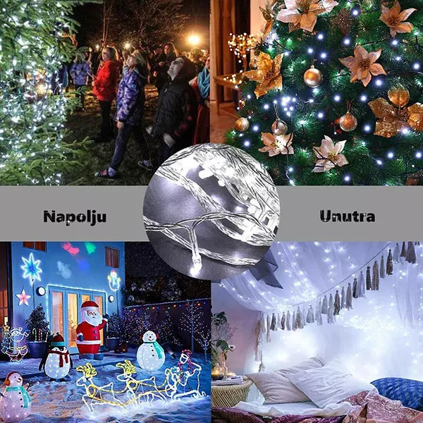 Novogodišnje lampice 50 m, 500 LED, bele – IP65 – slika 4