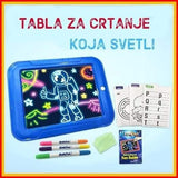 Svetleća tabla za crtanje sa 8 LED dioda i 30 šablona