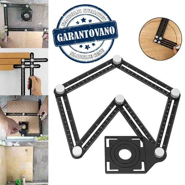 Aluminijumski lenjir za kopiranje uglova sa 6 dugmadi