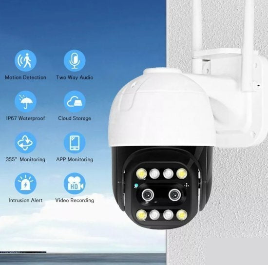 Crna PTZ WiFi kamera sa zumom i mobilnom aplikacijom