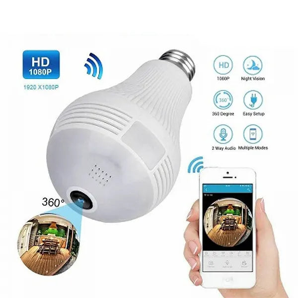 Panoramska WiFi kamera u sijaličnom grlu, pregled 360 stepeni