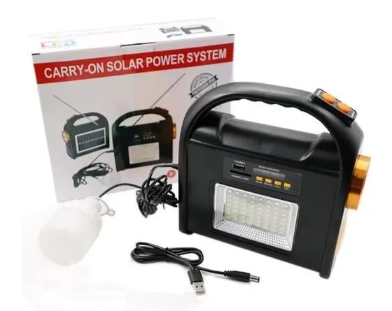 Prenosna solarna lampa sa FM radiom i dodatnom sijalicom – slika 2