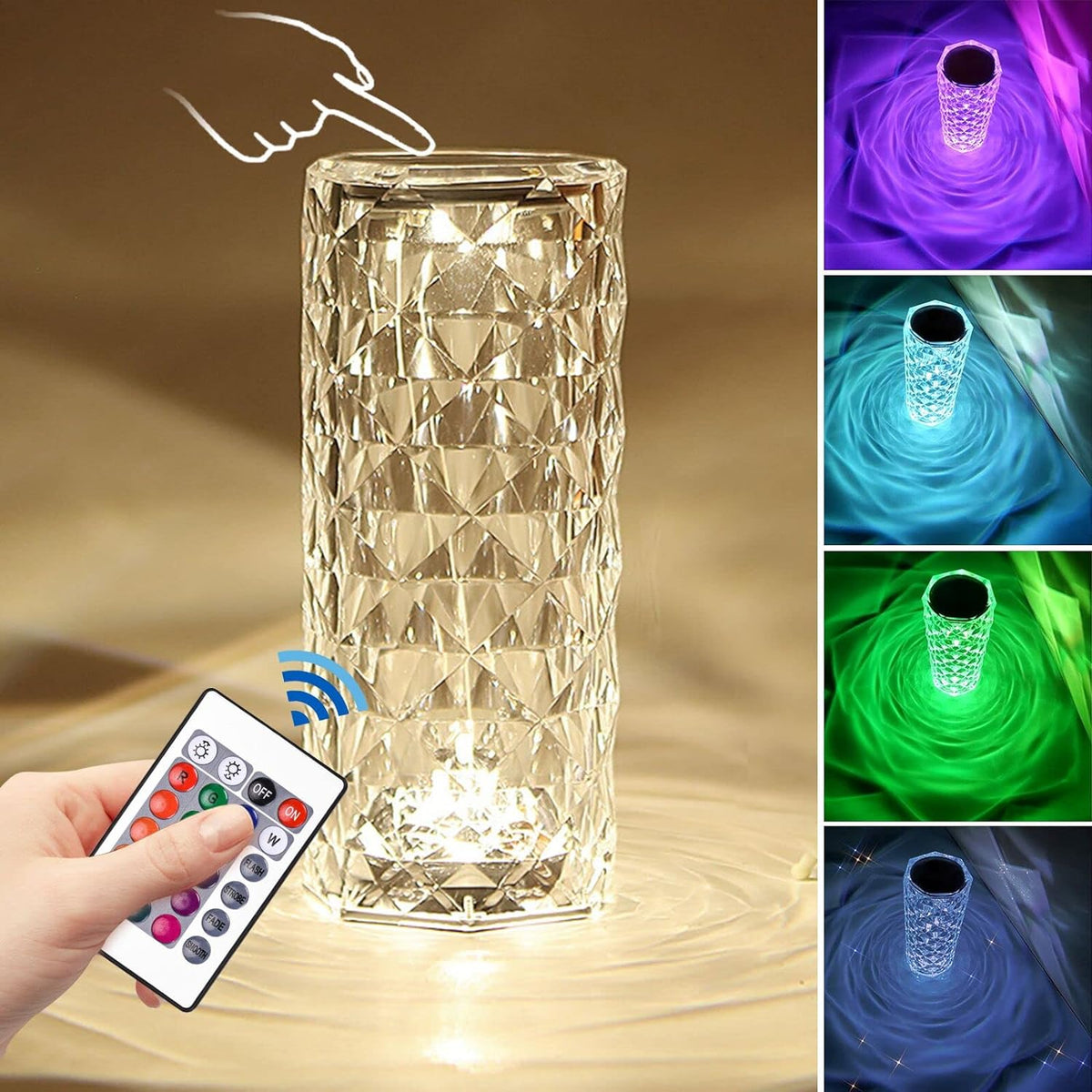 Kristalna RGB lampa sa 16 boja i daljinskim upravljačem