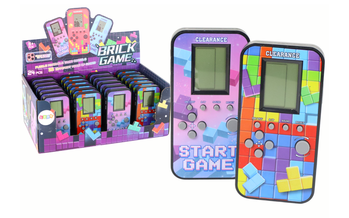 Retro Tetris konzola ljubičasto plava, 14 x 7 cm