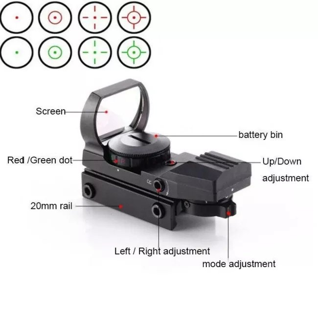 Red dot nišan sa 4 mreže i šinom 11 mm – slika 2