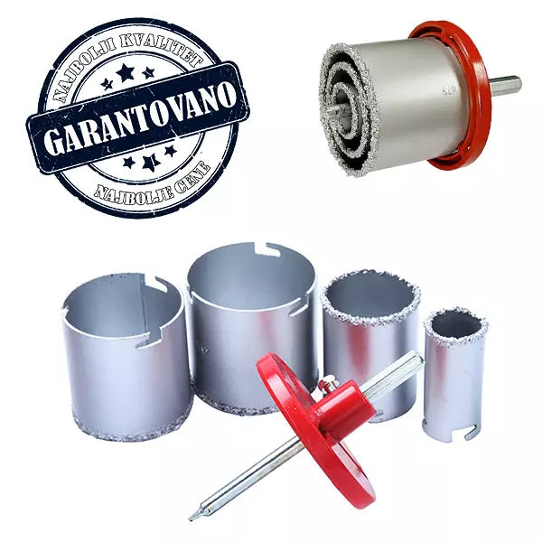 Set kruna za bušenje keramike – 4 komada sa nosačem