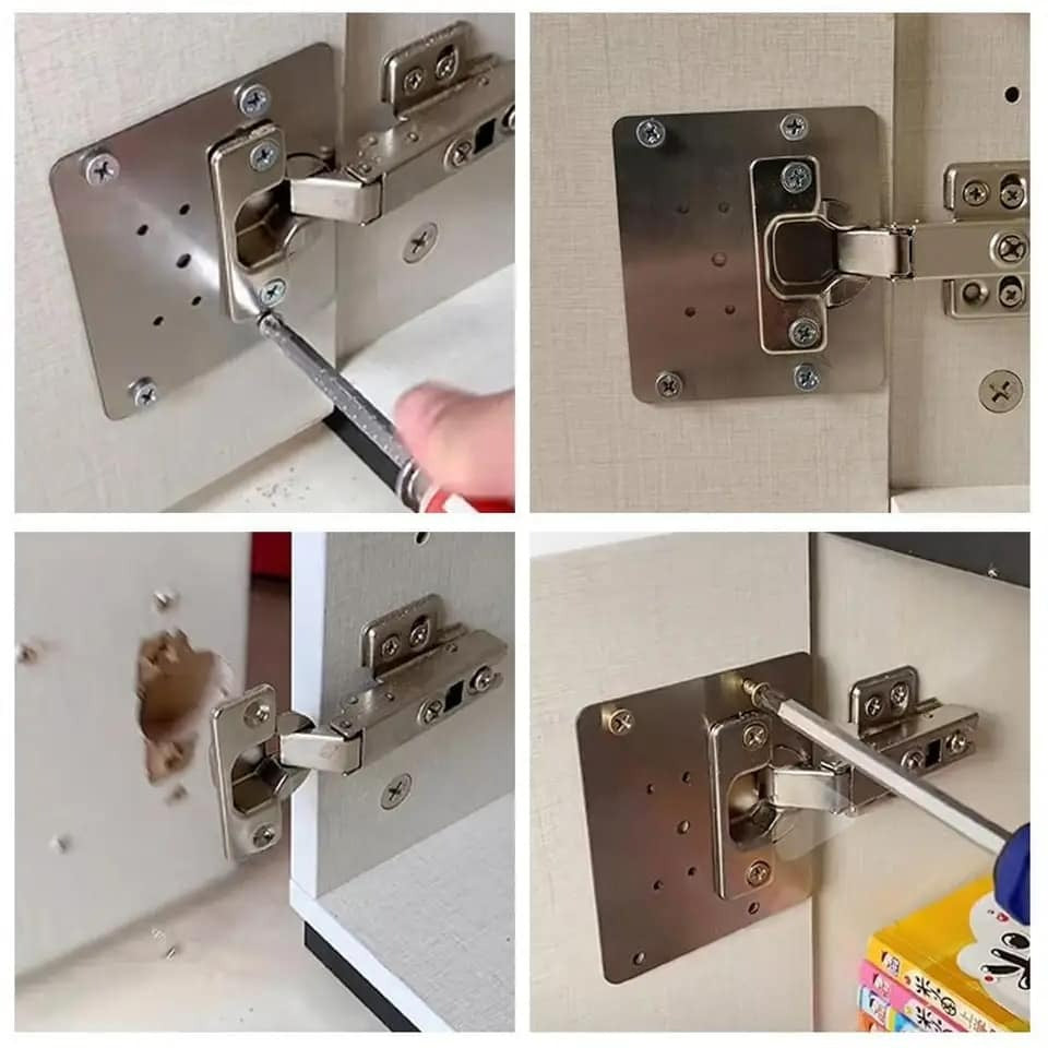 Ploče za popravku šarki – 10 komada 9x9 cm sa šrafovima – slika 3