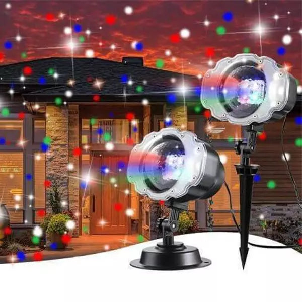 LED projektor snežnih pahulja, IP65, domet do 15 m