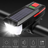 Far za bicikl sa sirenom, solarnim i USB punjenjem