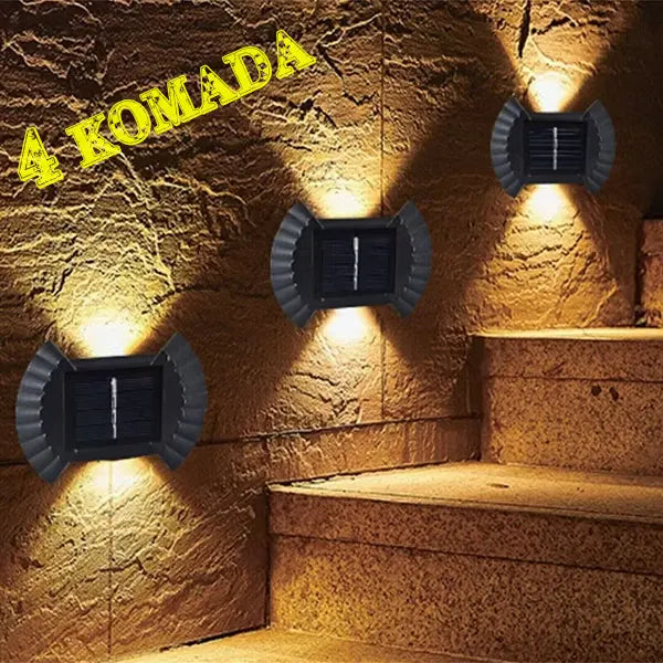 Solarne zidne lampe za dvorište – set od 4, gore i dole
