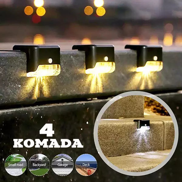 Solarne lampe za stepenice i ogradu – 4 komada, IP65