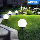 Solarne okrugle LED lampe sa kočićem, 4 komada