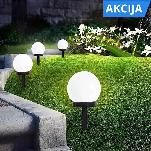 Solarne okrugle lampe kugle za baštu – 4 komada, IP44