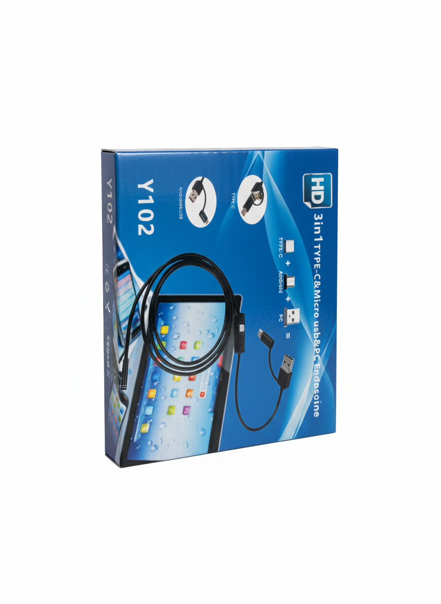 Y102 HD Endoskop Kamera - 3u1 Type-C Micro-USB PC Kamera
