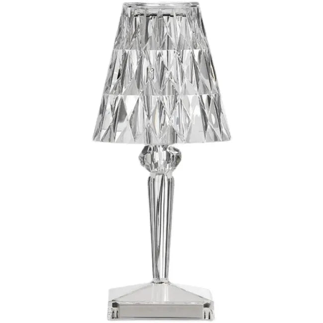 Kristalna stona lampa — plastični kristali, metalni okvir - slika 1
