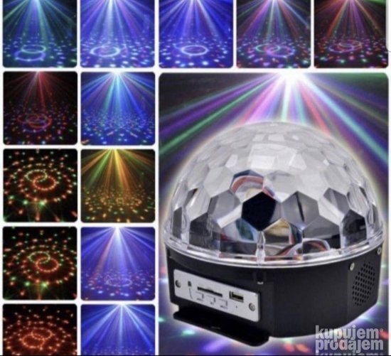 LED disko kugla 17 cm sa daljinskim i nosačem