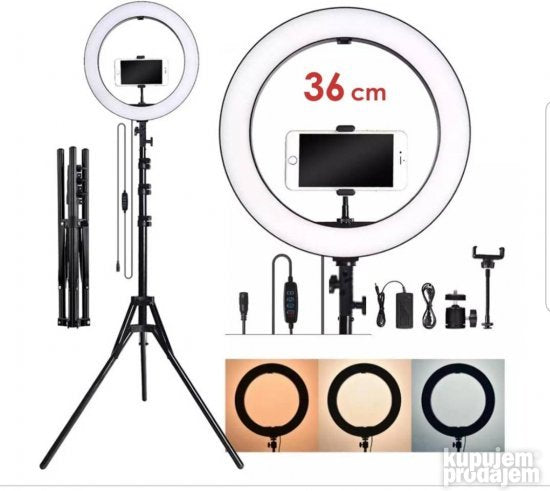 Ring lampa 36 cm sa stativom 210 cm i filterima