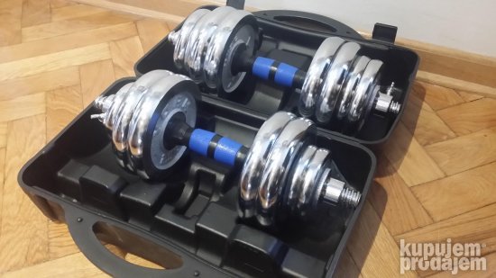 Set hromiranih tegova 30 kg sa spojnicom 30 cm