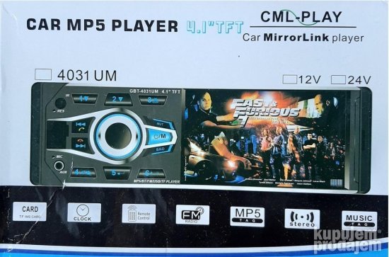 Auto radio sa ekranom 4,1 inča, Bluetooth i USB