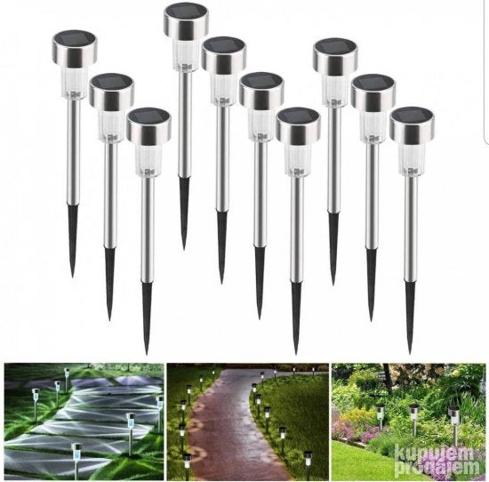 Solarne baštenske lampe – 10 komada, visina 30 cm