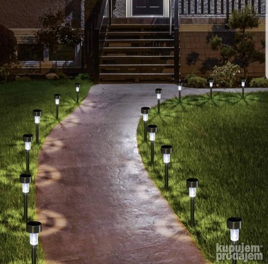 Solarne baštenske lampe – 10 komada, visina 30 cm – slika 5