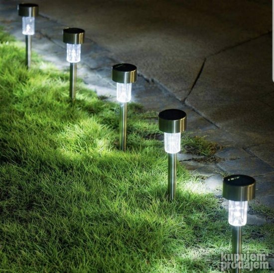 Solarne baštenske lampe – 10 komada, visina 30 cm – slika 2
