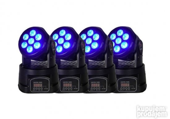 LED roto glava 7 x 10 W sa DMX 512 i LCD ekranom