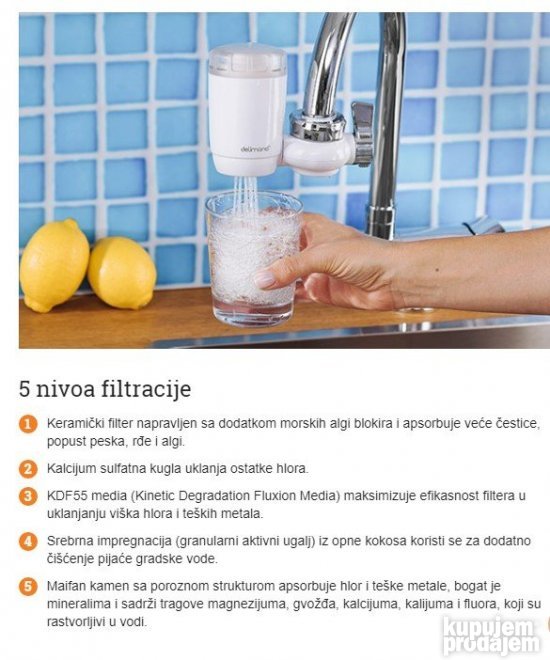 Filter za vodu na slavini sa pet nivoa filtracije