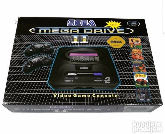 Sega Mega Drive 2 konzola sa dva džojstika i kablovima