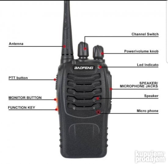 Toki voki - Slusalice 2x radio stanica BF-888S