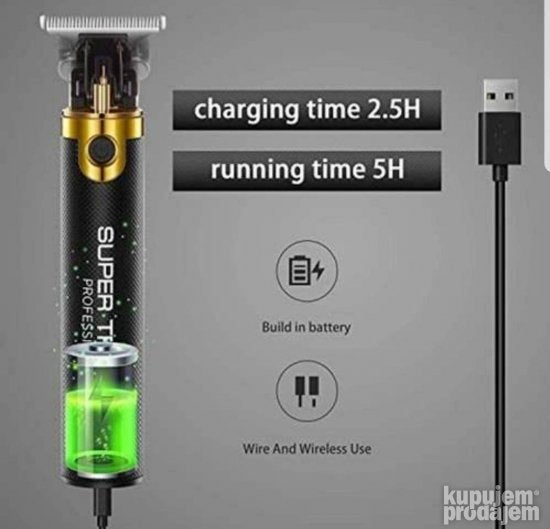 Trimer za šišanje V-082 sa 3 češlja i baterijom 1500 mAh – slika 3