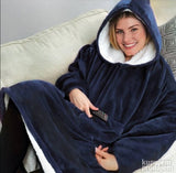 Roze plišani huggle hoodie za kućni odmor