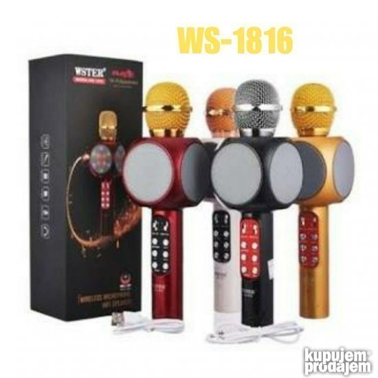 Bežični karaoke mikrofon WS-1816 sa svetlom – slika 3