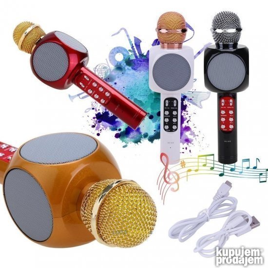 Bežični karaoke mikrofon WS-1816 sa svetlom – slika 5