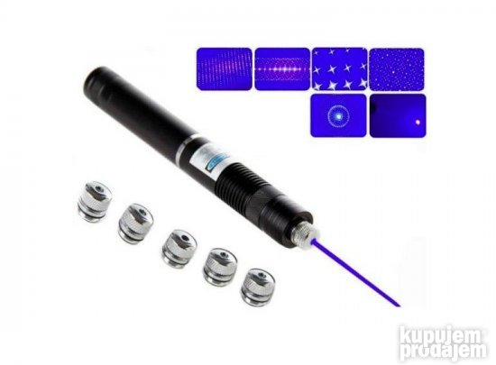 Plavi laser 445 nm sa fokusom i nastavcima za efekte