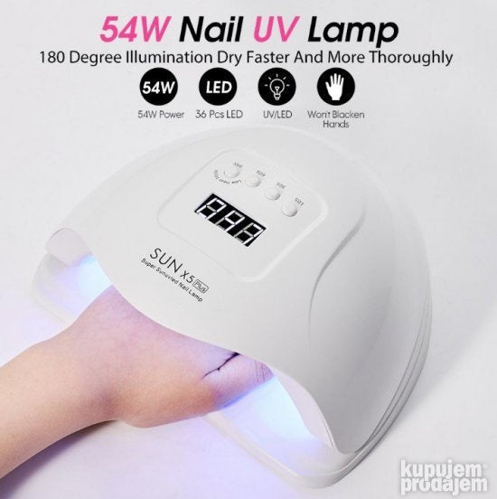 UV LED lampa za nokte SUN X5 Plus, 54 W sa LCD-om