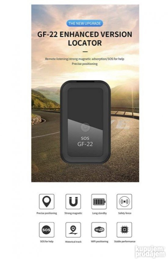 GPS lokator GF22 sa SOS dugmetom i magnetom