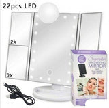 LED ogledalo za šminkanje na preklop sa 22 lampice