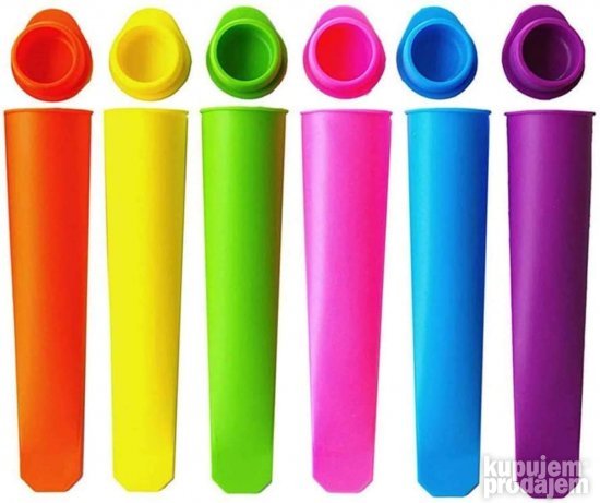 Silikonski kalupi za sladoled sa poklopcima, 6 komada