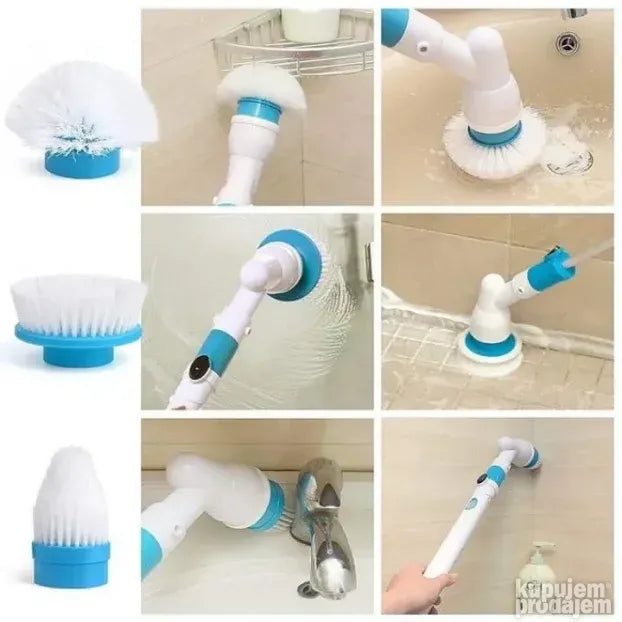 Rotirajuća četka za čišćenje sa 3 nastavka i drškom