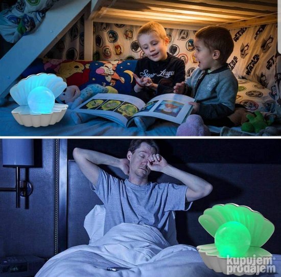 RGB lampa u obliku školjke sa 8 boja i daljinskim – slika 4