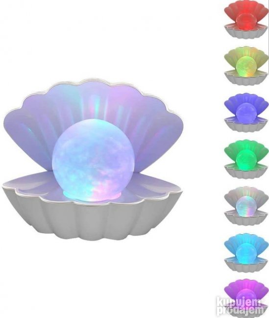 RGB lampa u obliku školjke sa 8 boja i daljinskim – slika 5