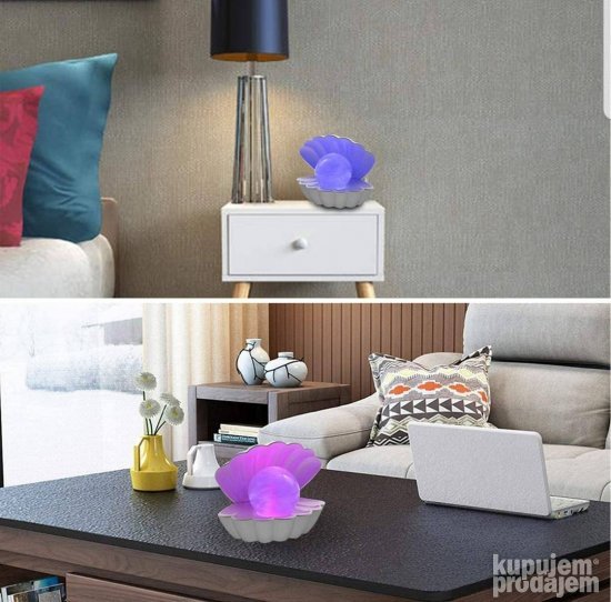 RGB lampa u obliku školjke sa 8 boja i daljinskim – slika 3