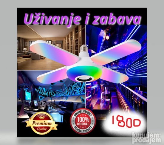 Rasklopiva LED lampa sa Bluetooth zvučnikom i RGB svetlom