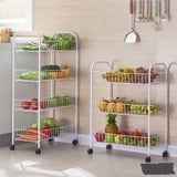 Kolica za voće i povrće sa 3 ili 4 police na točkićima