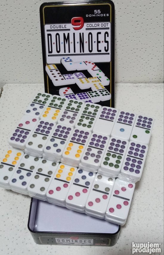 Domine double 9 – set od 55 komada u metalnoj kutiji