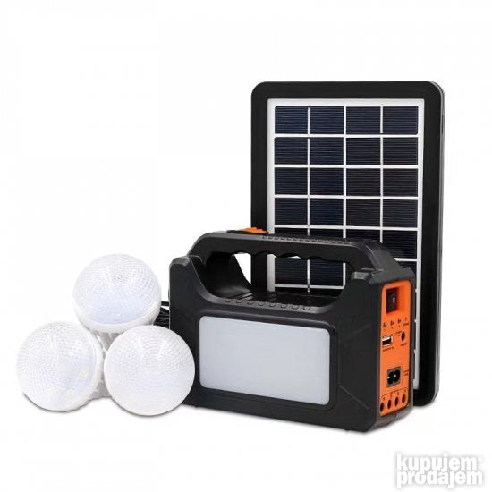 Solarni sistem sa panelom, 3 sijalice i USB izlazima
